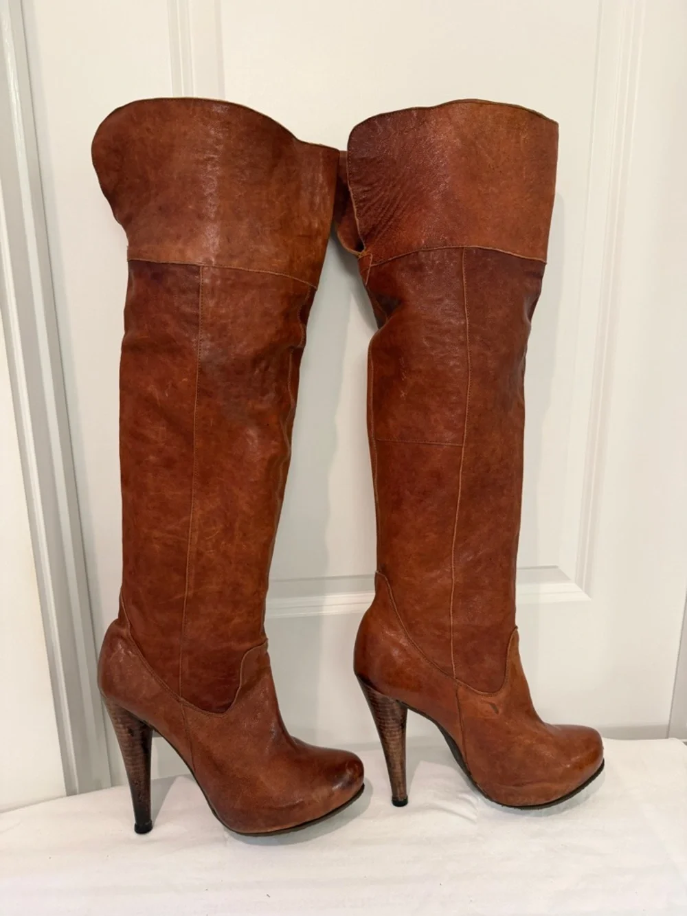 All Leather Over-the-Knee Boots - Brown - Picture 4 of 16